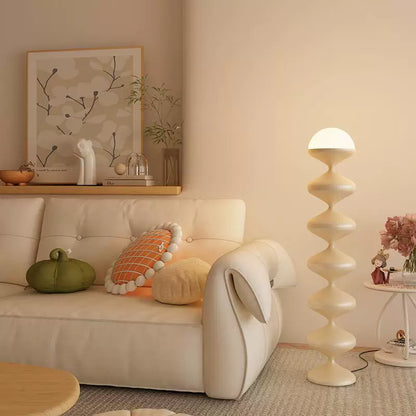 French Gourd Floor Lamp – Creative Mid-Century Design & Modern Cream Style