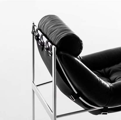 Bauhaus Style Lounge Chair Genuine Leather Designer Single Sofa