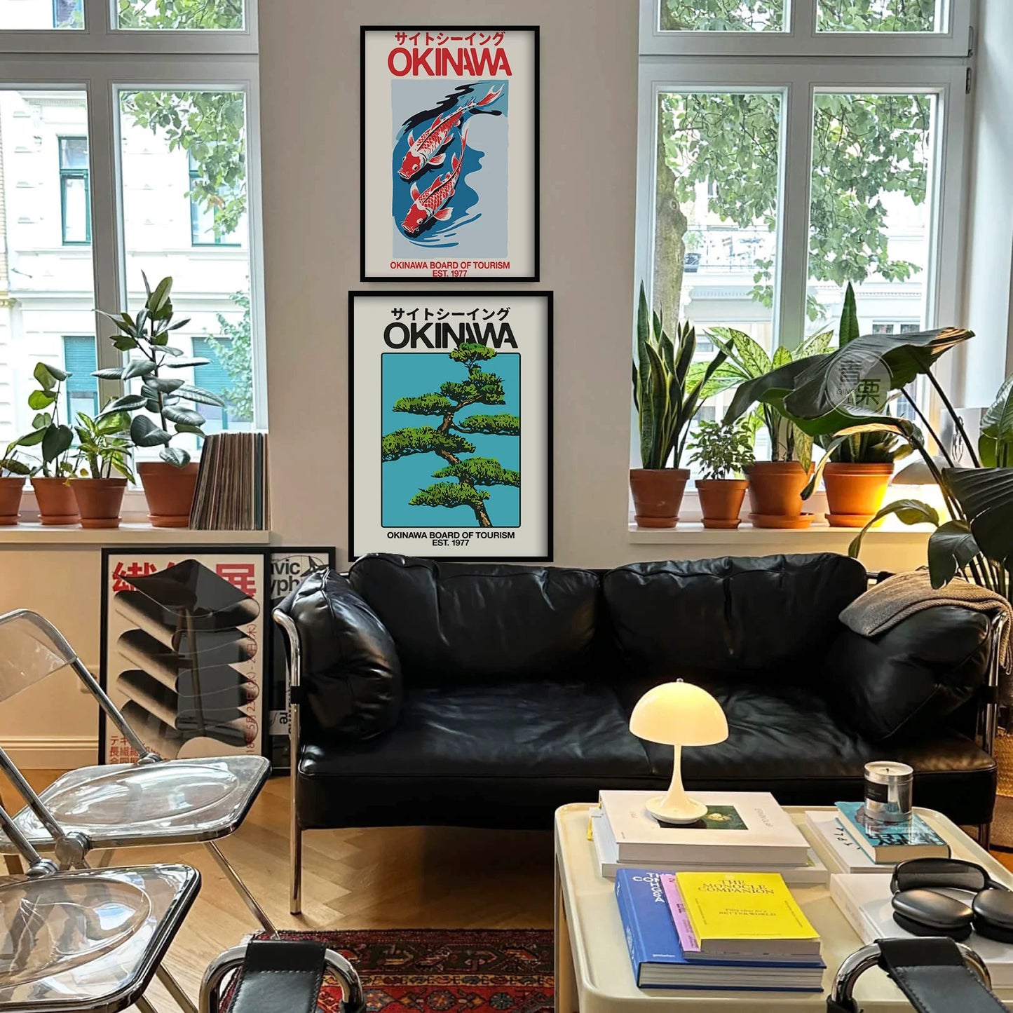 Okinawa Vintage Travel Poster – A Mid-Century Japanese Bauhaus Wall Art with Aluminum Frame