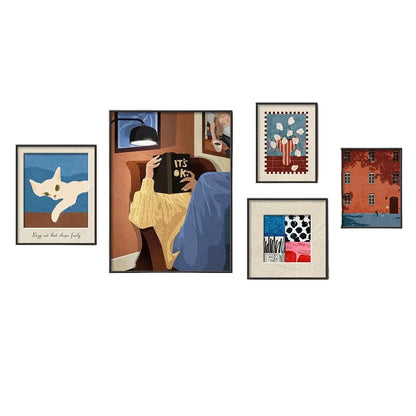 Mid-Century Bauhaus Wall Art – Vibrant Dopamine Geometric Prints for Living Room & Bedroom