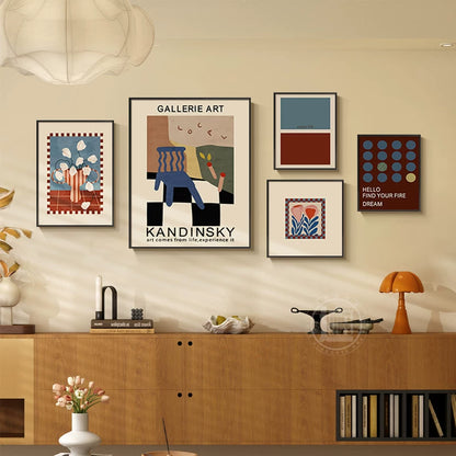 Mid-Century Bauhaus Wall Art – Vibrant Dopamine Geometric Prints for Living Room & Bedroom