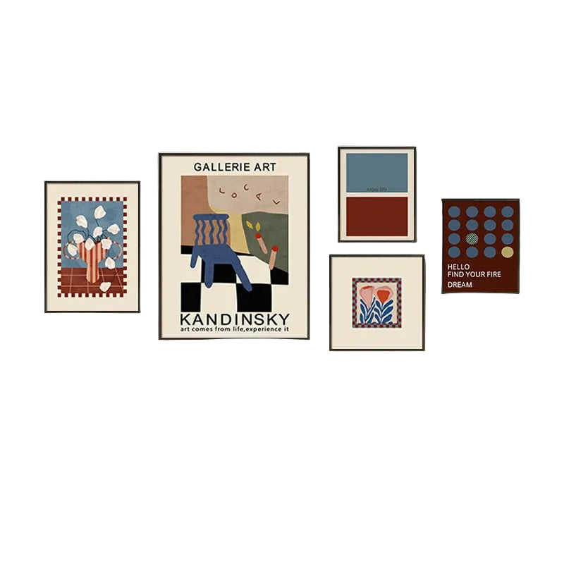 Mid-Century Bauhaus Wall Art – Vibrant Dopamine Geometric Prints for Living Room & Bedroom