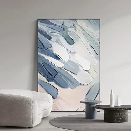 Arte da parete astratta e materica minimalista – Tela neutra con cornice in alluminio