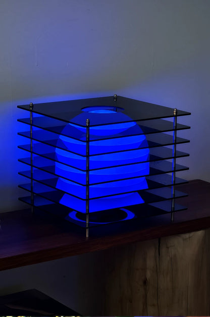Mid-Century Layered Acrylic Table Lamp – Premium Floating Sunset Ambient Decor
