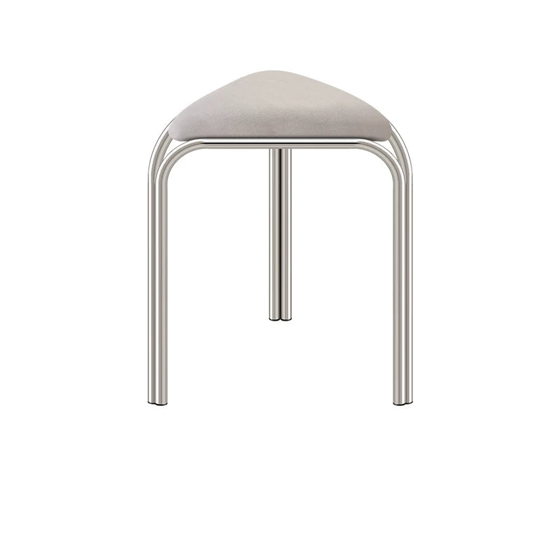 Bauhaus Stainless Steel Triangle Stool — Stackable Mid-Century Modern Design for Dining & Vanity