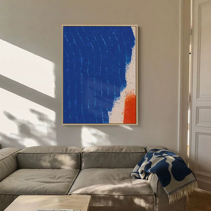 Opera d'arte da parete astratta Hsiao Chin Bold – Studio sui colori blu, giallo e rosso