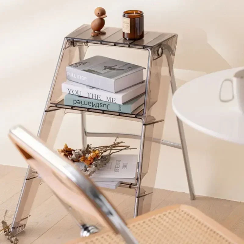 Nordic Acrylic Ladder, Transparent Folding Step Stool, Multifunctional ...