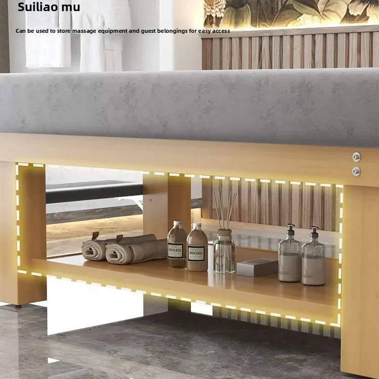 Nordic-Style Solid Wood Massage Bed