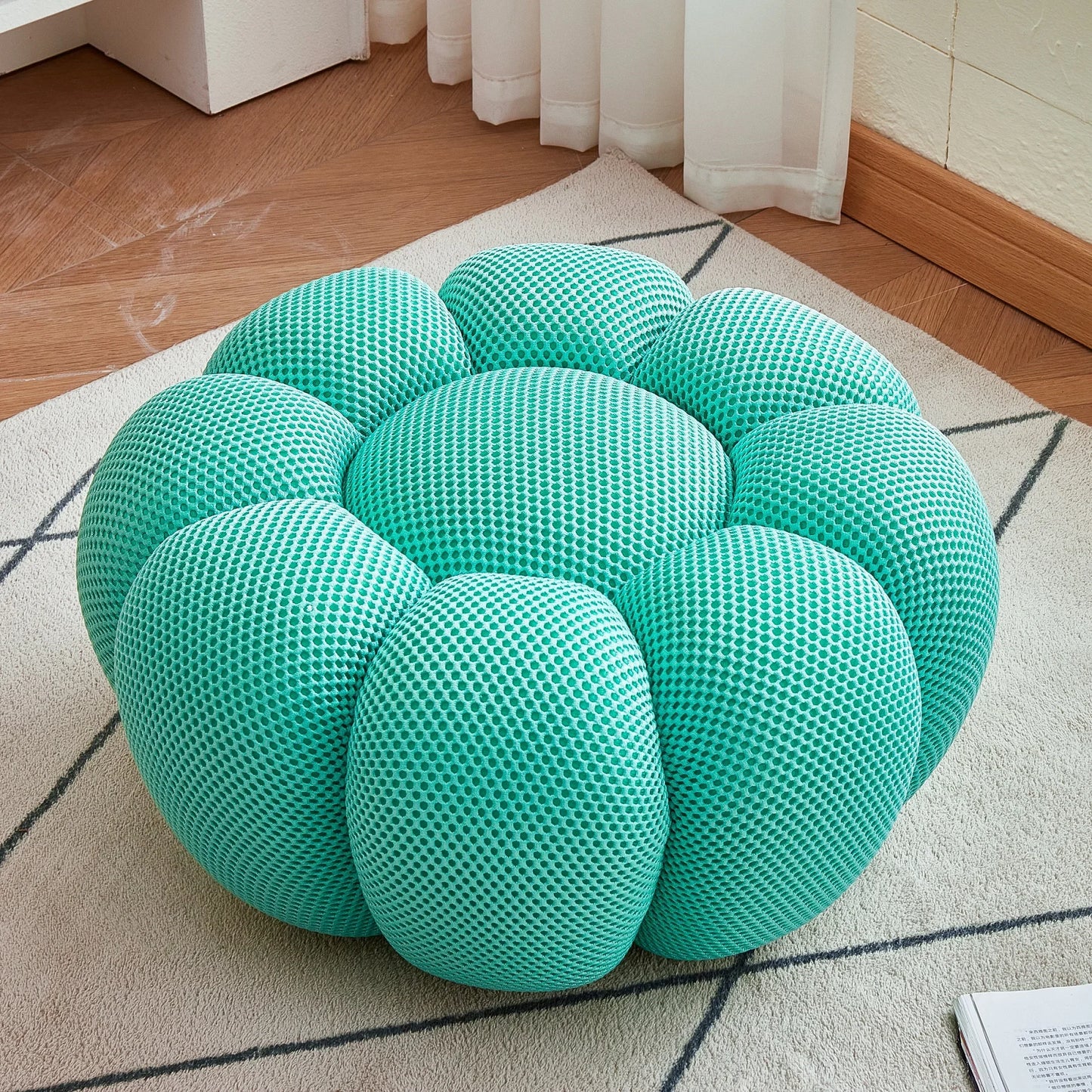 Bloom in Comfort – Pumpkin Puff Swivel Lounge Chair