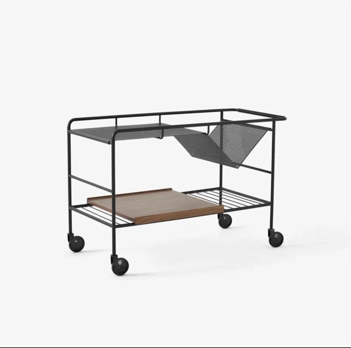 Stainless Steel Trolley – Nordic Modern Movable Rock Slab Side Table