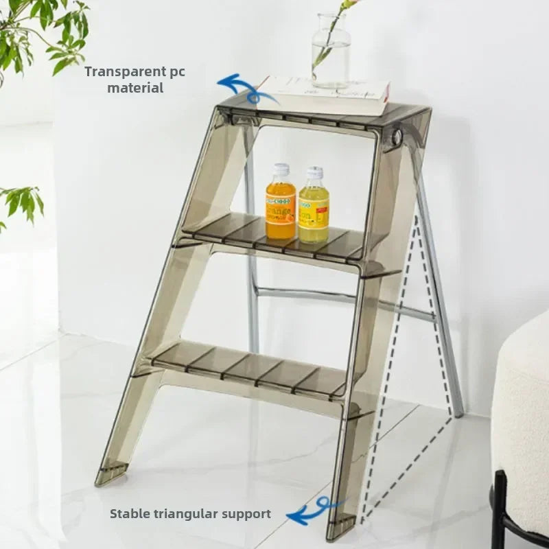 Transparent Foldable Step Ladder - Practical Choice for the Family