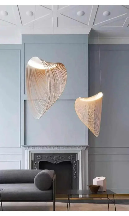 Illan Suspension Lamp-Suspended Wooden Artwork