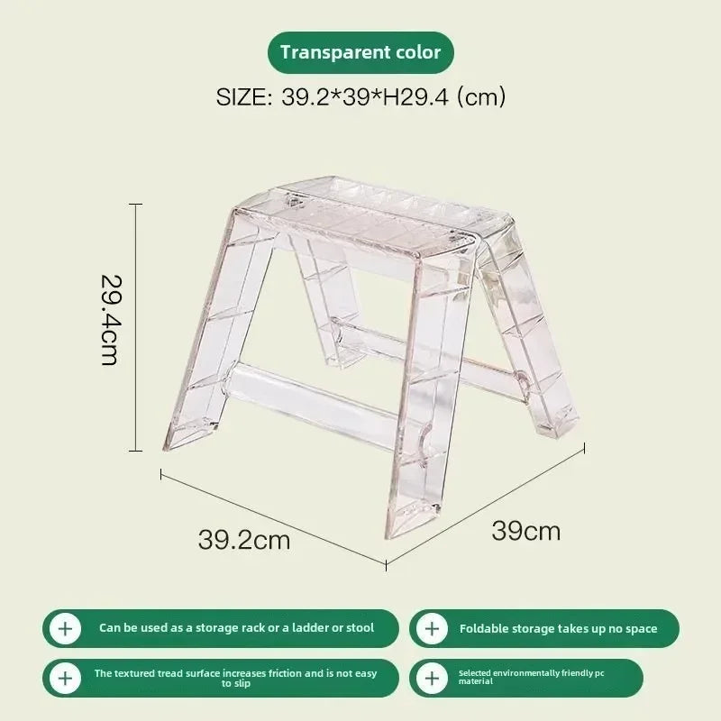 Transparent Foldable Step Ladder - Practical Choice for the Family