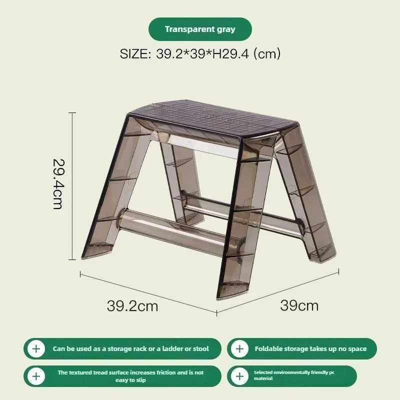 Transparent Foldable Step Ladder - Practical Choice for the Family