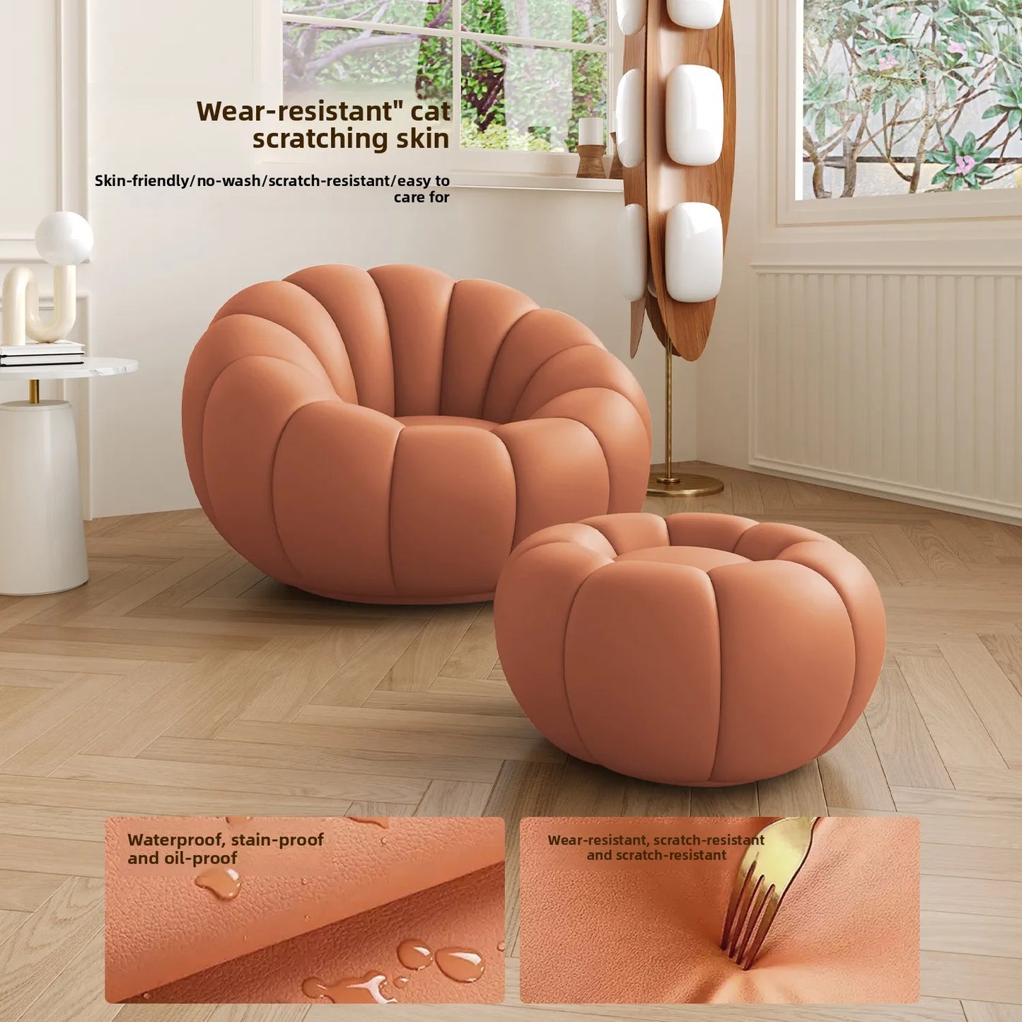 Pumpkin Lazy Armchair-A Cloud Of Plush Comfort