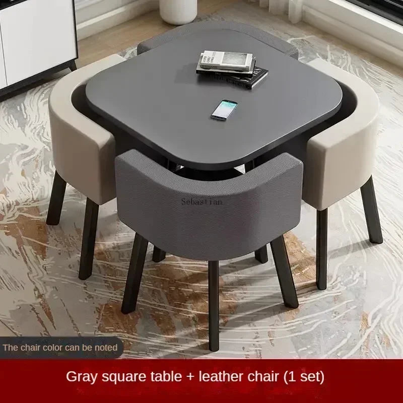 Nordic-Style Table and Chair Set with Storage-Redefining Light Luxury and Minimalism