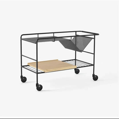 Stainless Steel Trolley – Nordic Modern Movable Rock Slab Side Table