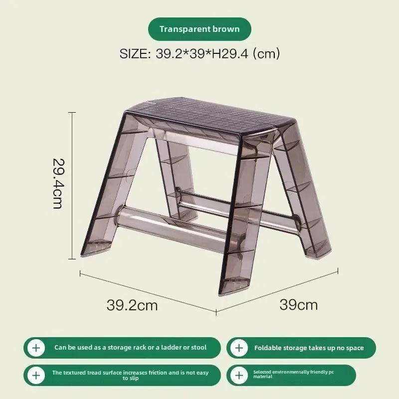 Transparent Foldable Step Ladder - Practical Choice for the Family