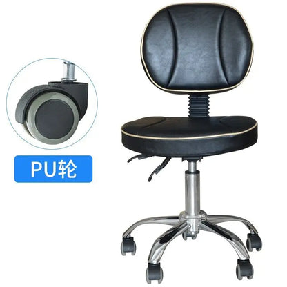 Silla elevadora para técnico de belleza, silla para dentista, silla para salón de uñas, taburete giratorio silencioso para computadora para peluquería y tatuajes.