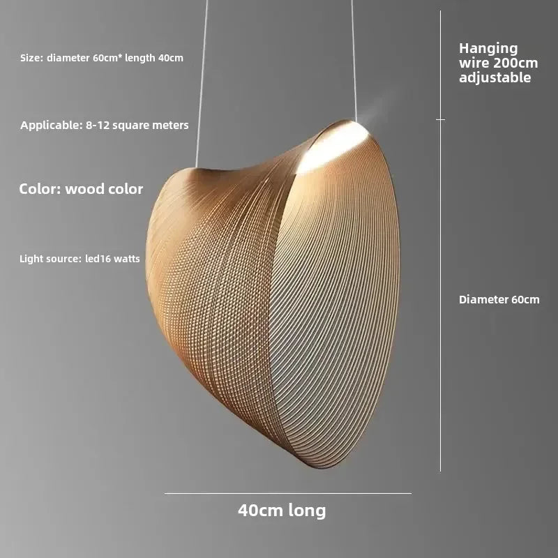 Illan Suspension Lamp-Suspended Wooden Artwork