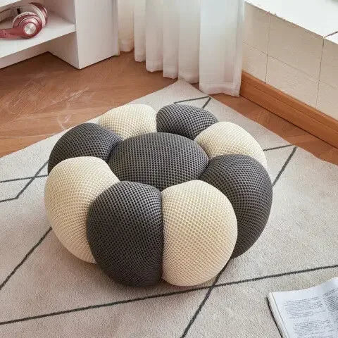 Bloom in Comfort – Pumpkin Puff Swivel Lounge Chair