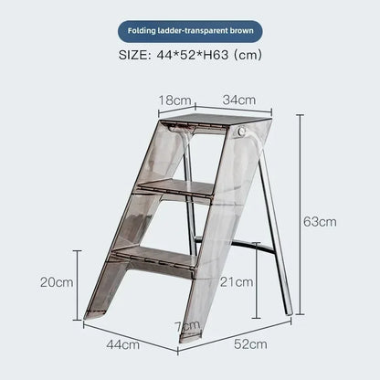 Transparent Foldable Step Ladder - Practical Choice for the Family