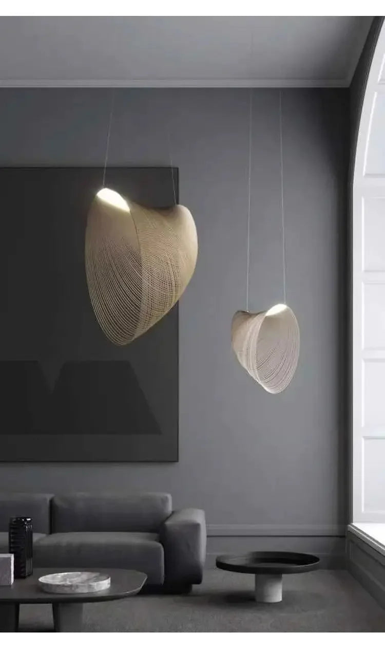 Illan Suspension Lamp-Suspended Wooden Artwork