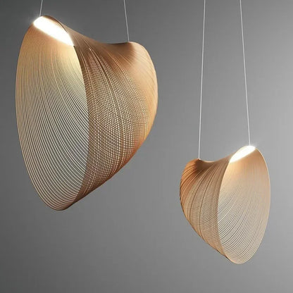 Illan Suspension Lamp-Suspended Wooden Artwork