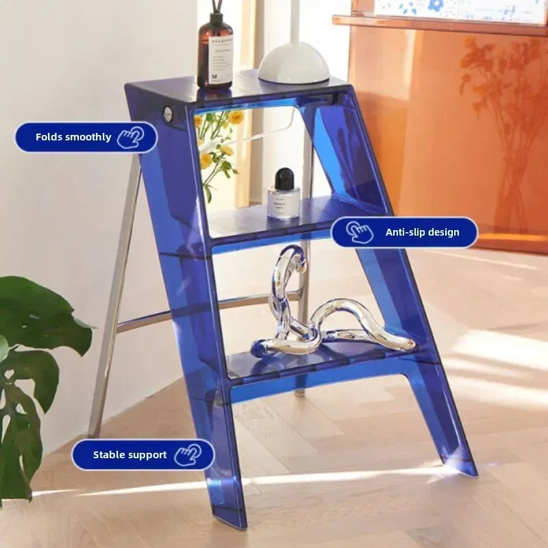 Transparent Foldable Step Ladder - Practical Choice for the Family