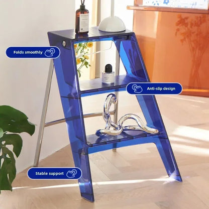 Transparent Foldable Step Ladder - Practical Choice for the Family