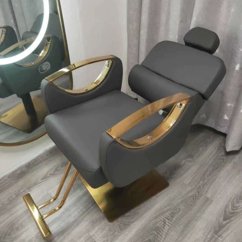 Upgraded Reclining Salon & Barber Chair – Adjustable, Rotating Haircut & Shaving Stool for Hairdressing