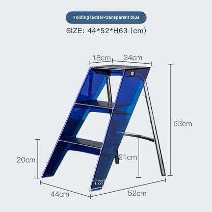 Transparent Foldable Step Ladder - Practical Choice for the Family