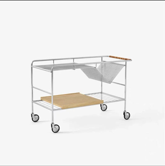 Stainless Steel Trolley – Nordic Modern Movable Rock Slab Side Table