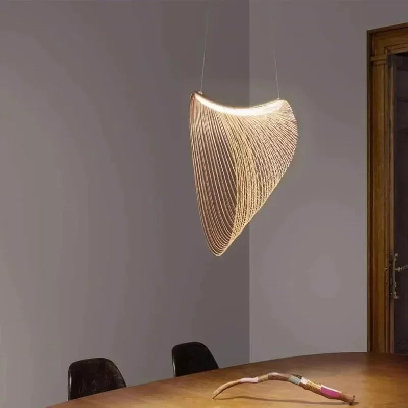 Illan Suspension Lamp-Suspended Wooden Artwork