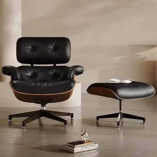 Sillón y otomana: un icono del diseño que combina lujo y comodidad 