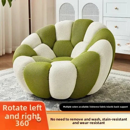 Bloom in Comfort – Pumpkin Puff Swivel Lounge Chair