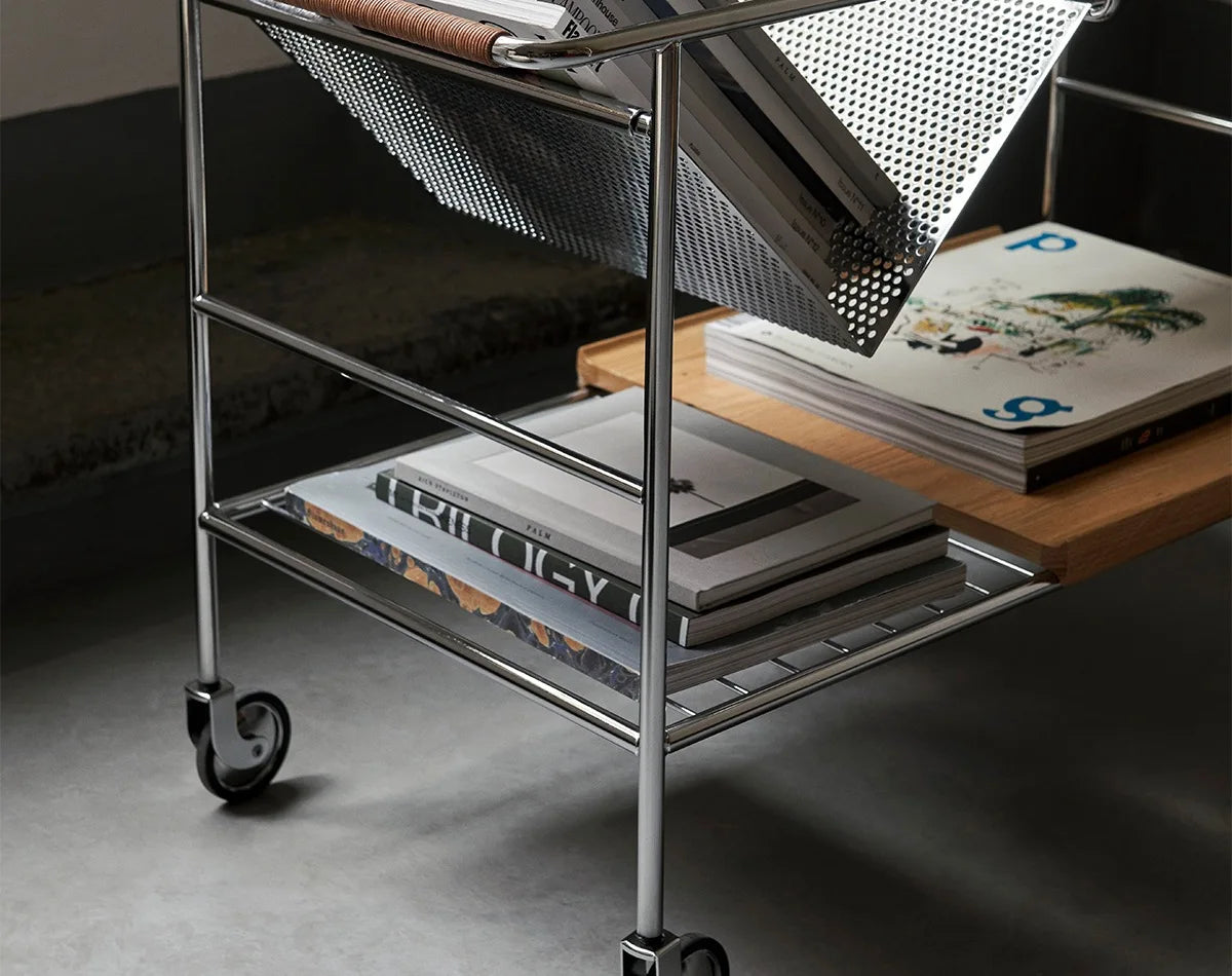 Stainless Steel Trolley – Nordic Modern Movable Rock Slab Side Table