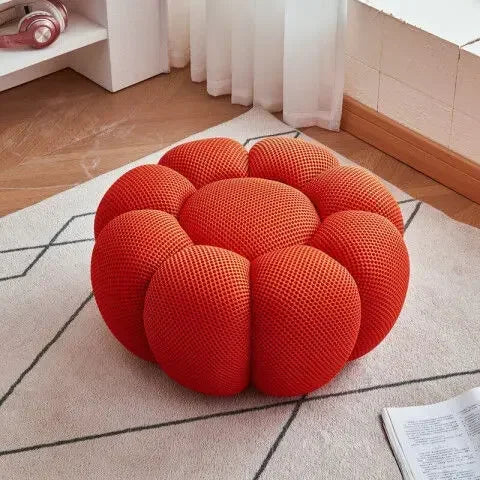 Bloom in Comfort – Pumpkin Puff Swivel Lounge Chair