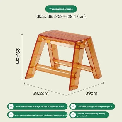 Transparent Foldable Step Ladder - Practical Choice for the Family