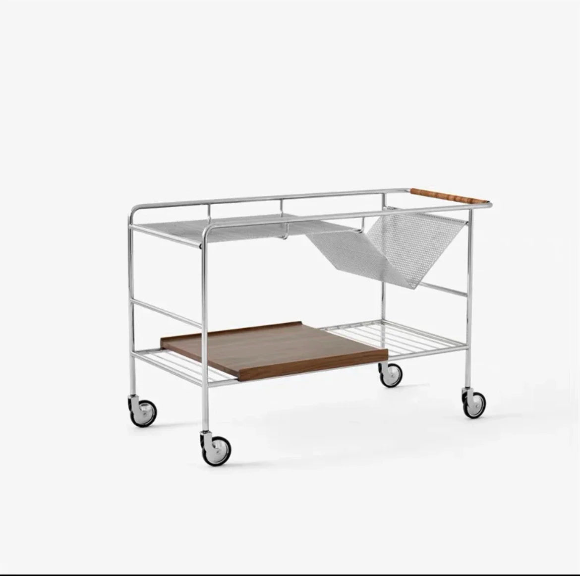 Stainless Steel Trolley – Nordic Modern Movable Rock Slab Side Table