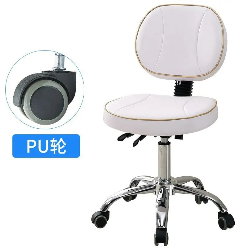 Silla elevadora para técnico de belleza, silla para dentista, silla para salón de uñas, taburete giratorio silencioso para computadora para peluquería y tatuajes.
