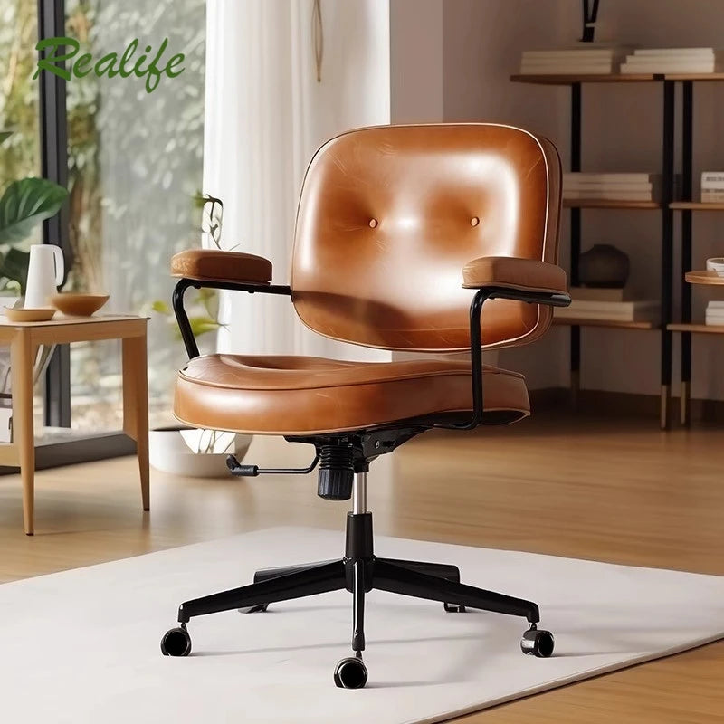 Multi-functional Chair – Luxury Cowhide Swivel Office & Computer Chair