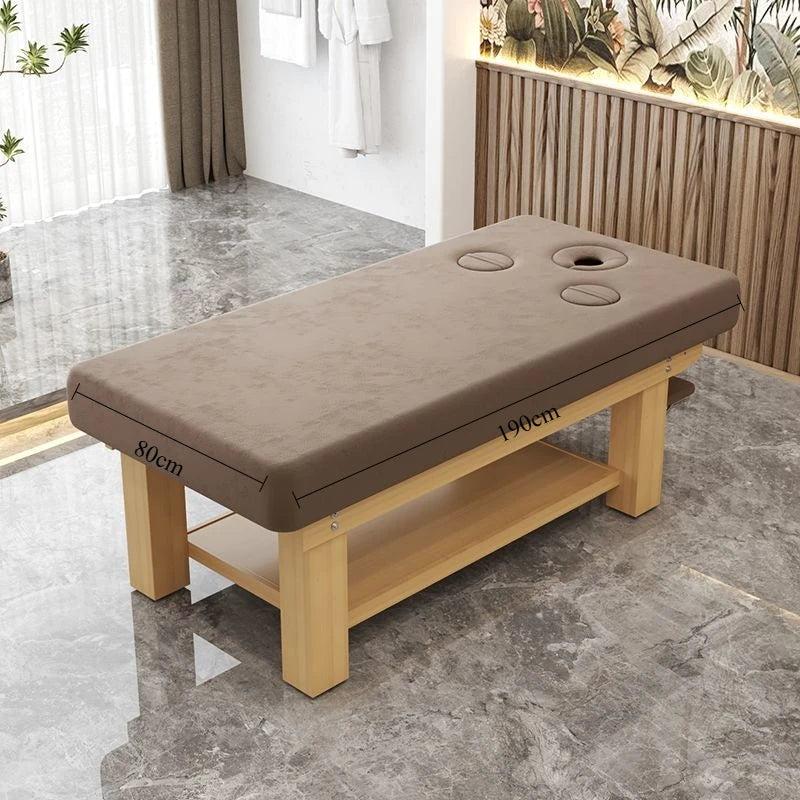 Nordic-Style Solid Wood Massage Bed