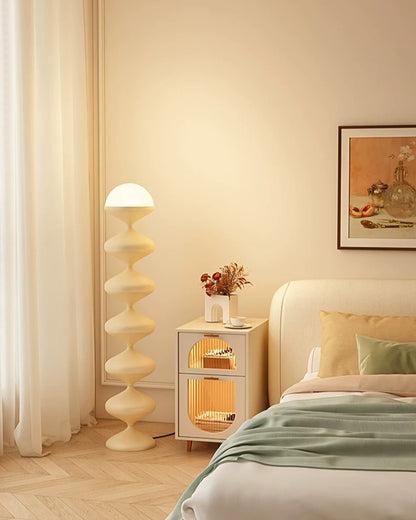 French Gourd Floor Lamp – Creative Mid-Century Design & Modern Cream Style