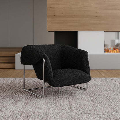Sillón Bauhaus Bouclé — Sofá individual moderno de mediados de siglo para sala de estar