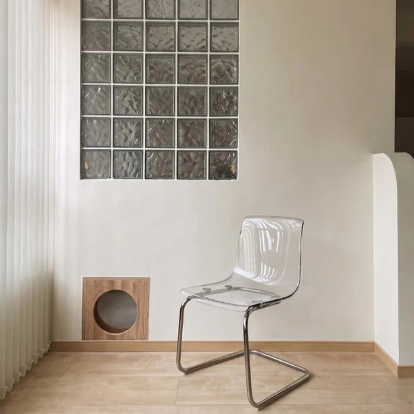Chaise de salle à manger en acrylique – Dossier épaissi style nordique moderne