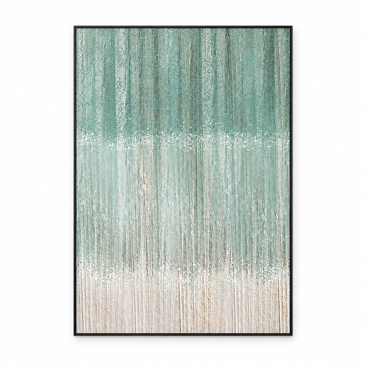 Arte da parete astratta e materica minimalista – Tela neutra con cornice in alluminio
