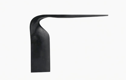 Modern Minimalist Sculptural Console Table - Solid Wood Wall-Mounted Entryway Shelf