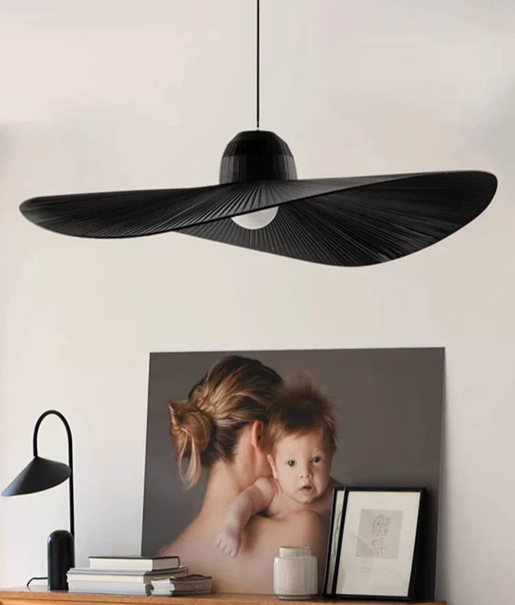French Straw Hat Fabric Chandelier – Effortless Elegance & Timeless Style
