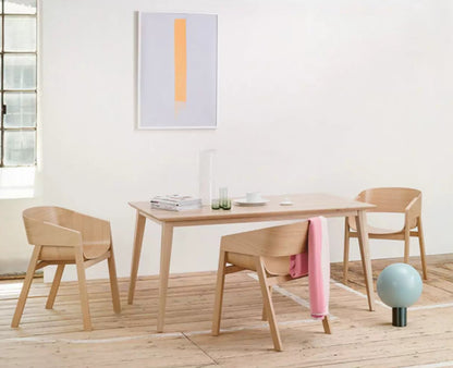 Nordic Solid Wood Dining Chair – Modern Minimalist Designer Armchair for Home & Cafe